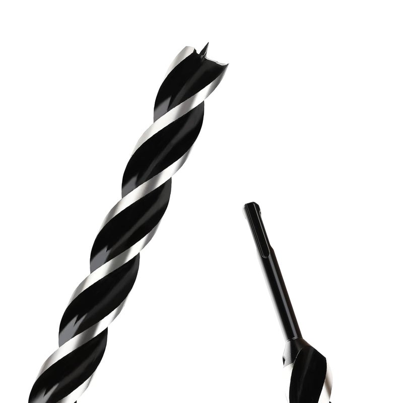 WOBLLMX 1-1/8" x 18" Auger Drill Bit with SDS Plus Shank for Wood,Tri Flute Ship Auger Long Drill Bit for Soft and Hard Wood,Tree Stump,Plastic,Drywall and Composite Materials - Image 1